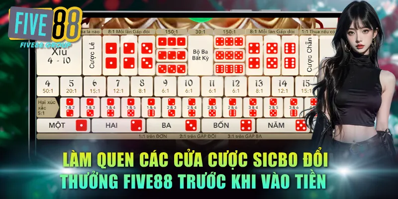 Làm quen các cửa cược Sicbo đổi thưởng FIVE88 trước khi vào tiền 